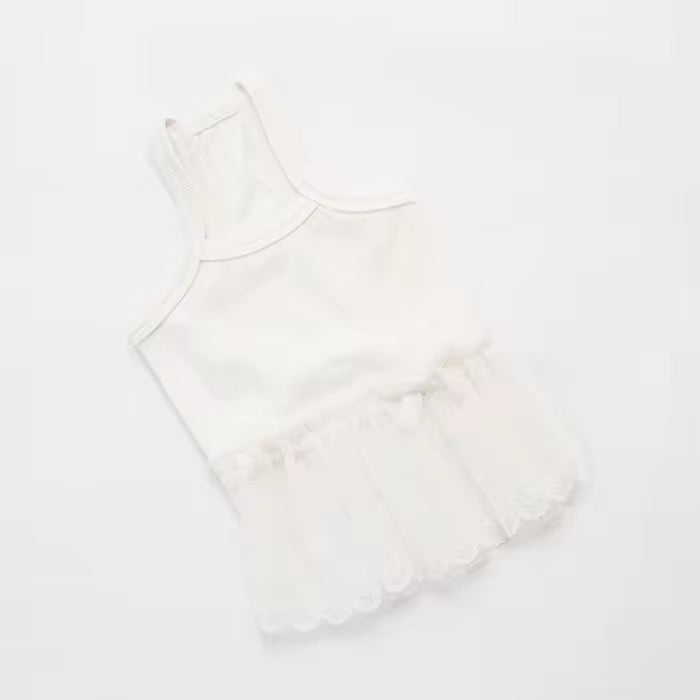 【即納】レースフリルワンピース| lace ribbon one piece